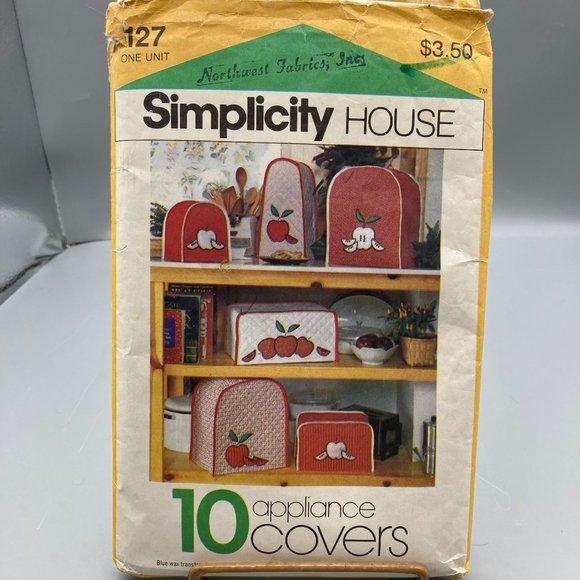 Vintage Sewing PATTERN Simplicity House 127, 10 Basic 1983 Appliance Covers - Picture 1 of 1